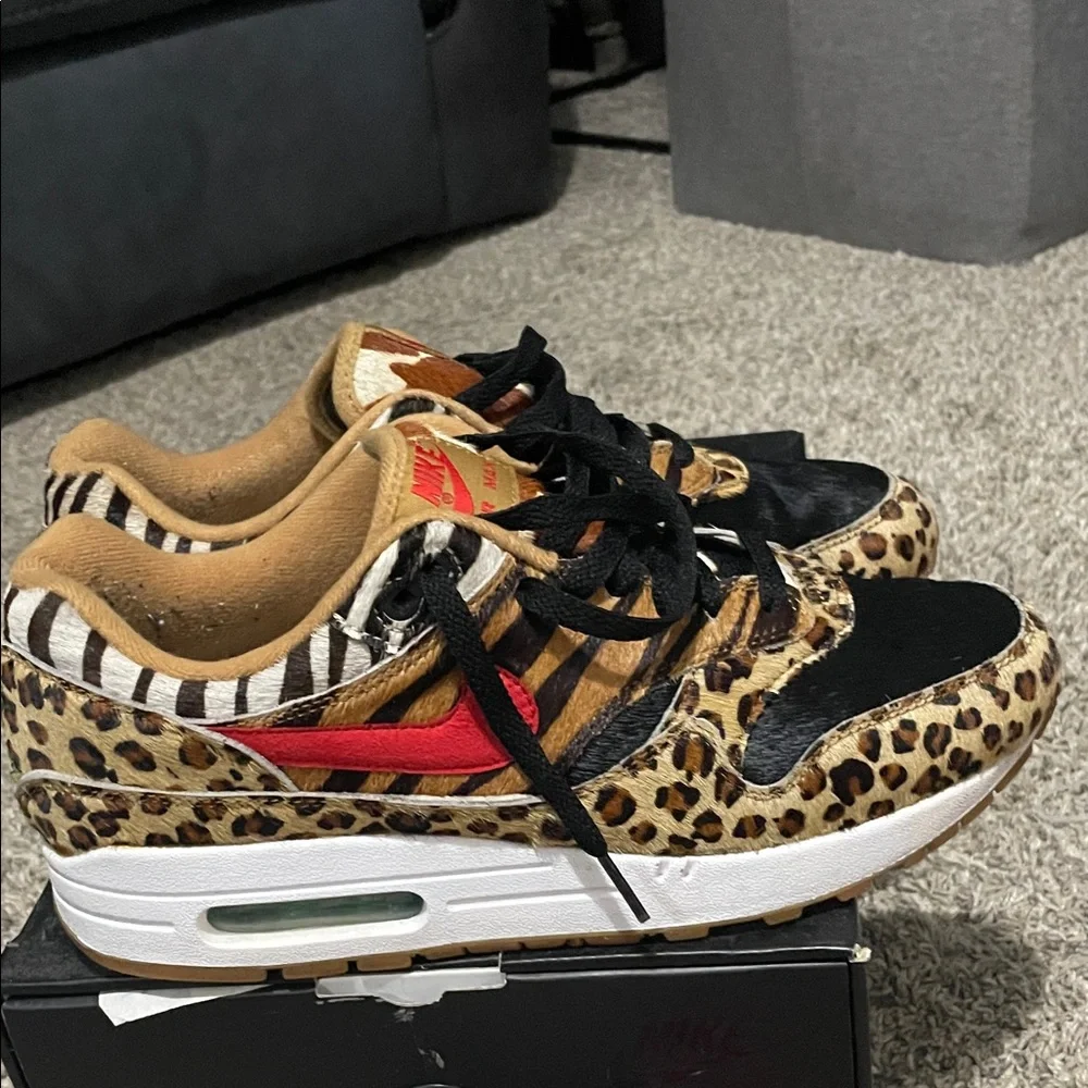 Nike Air Max 1 DLX Leopard Black Sneakers - Picture 5 of 6